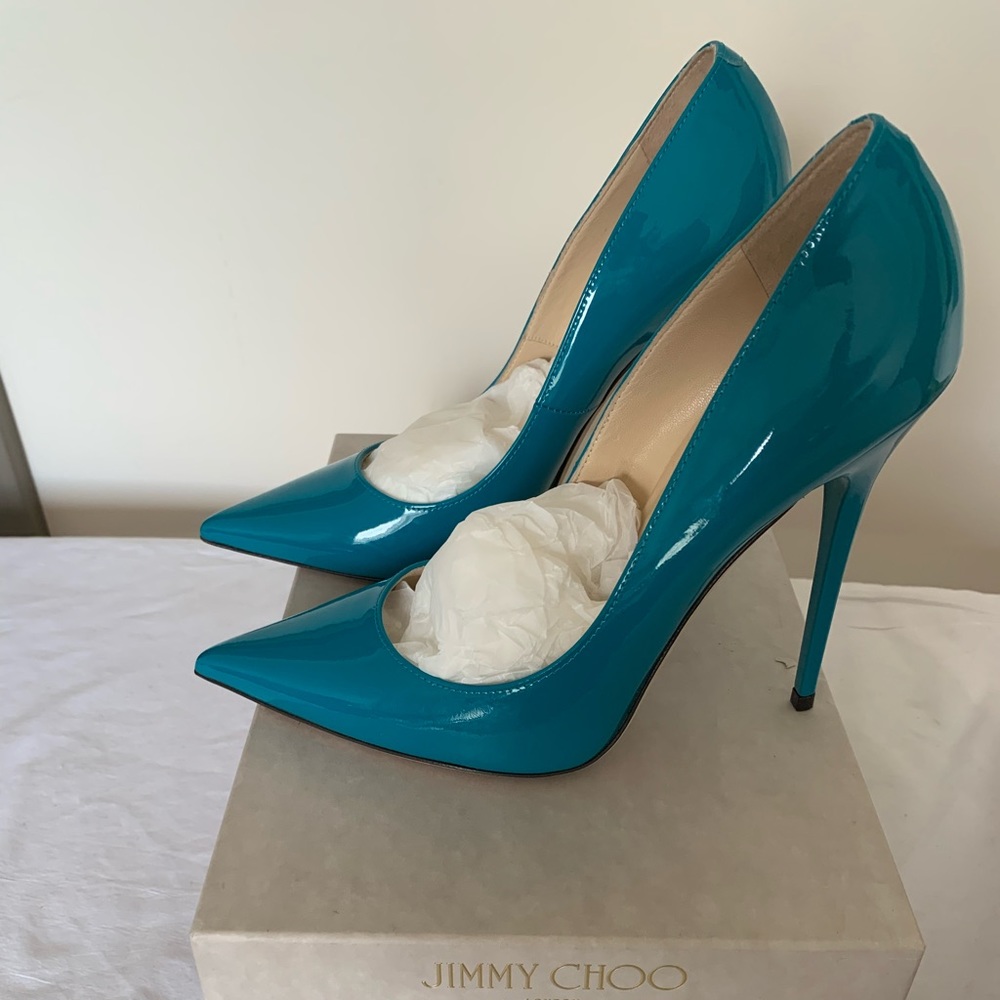 Jimmy Choo 120mm Anouk Patent Leather Pumps, Arora 39